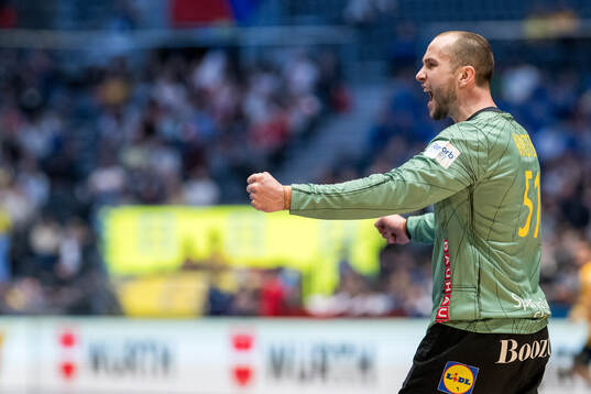 Goalkeeper Fabian Norsten  of Sweden celebrates