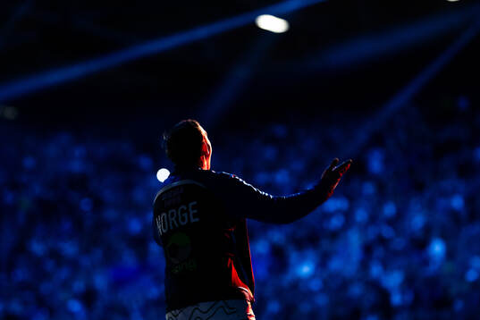 Sander Sagosen of Norway enters the pitch