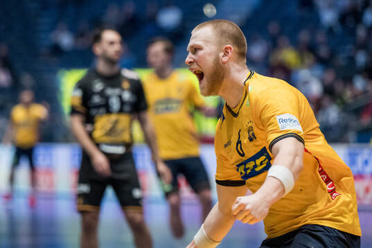 Felix Möller of Sweden celebrates