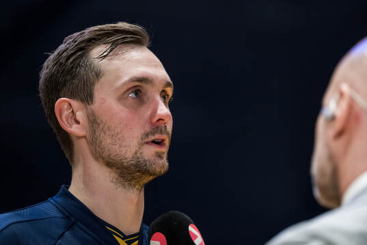 Hampus Wanne of Sweden is being interviewed