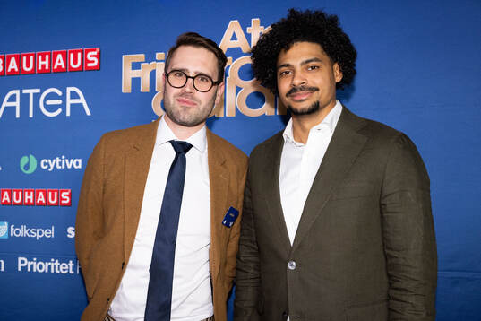 David Fridell och Michel Tornéus på röda mattan