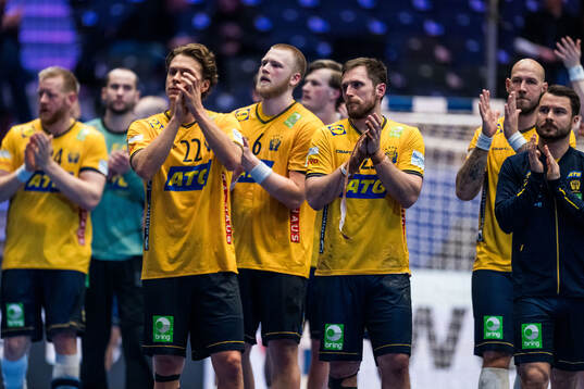 Lucas Pellas and Albin Lagergren of Sweden look dejected