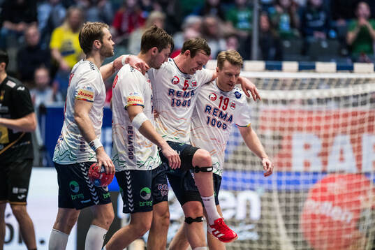 Sander Sagosen of Norway in pain