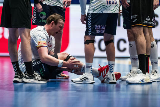 Sander Sagosen of Norway in pain