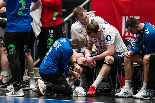 Sander Sagosen of Norway in pain