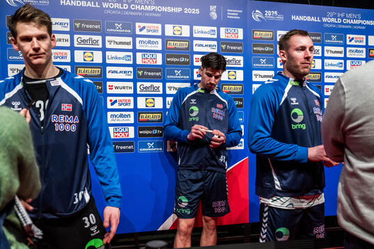 Simen Ulstad Lyse of Norway in mixed zone