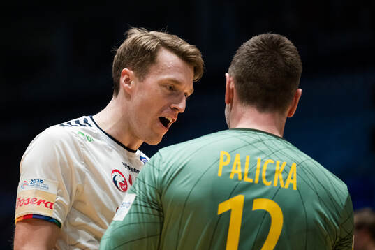 Kristian Bjørnsen of Norway and goalkeeper Andreas Palicka