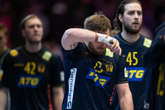 Albin Lagergren of Sweden looks dejected