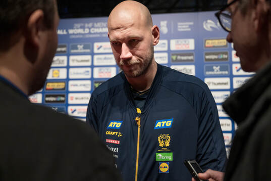 Andreas Nilsson of Sweden in mixed zone