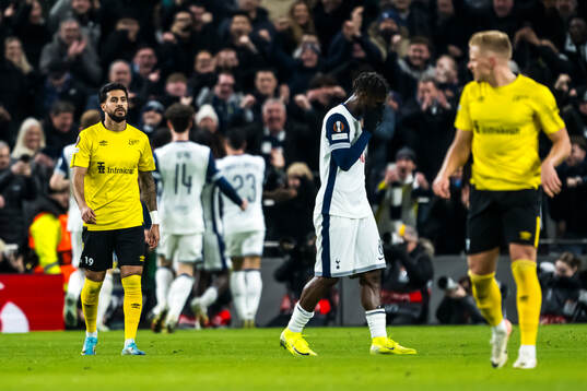 Rami Kaib and Per Frick of Elfsborg look dejected
