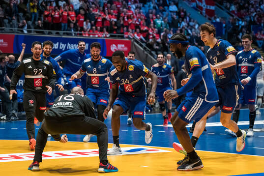 Players of France celebrate