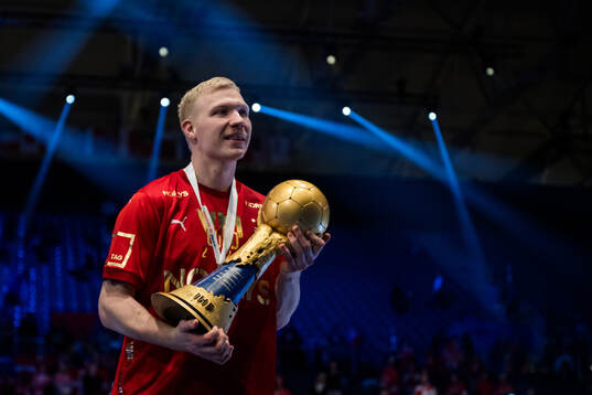 Magnus Saugstrup Jensen of Denmark celebrates with the