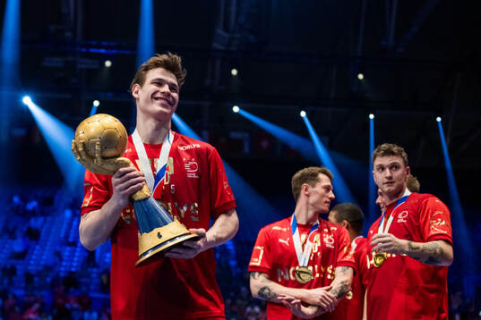 Lukas Lindhard Jørgensen of Denmark celebrates with the