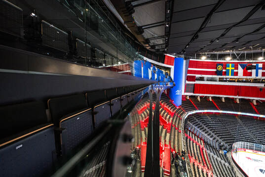 General interior view of Avicii Arena from the top seat rows