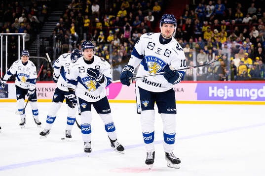 Eemeli Suomi of Finland celebrates 0-2 goal