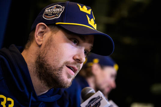 Viktor Arvidsson of Sweden is being interviewed by media