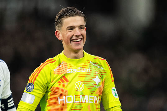 IFK Norrköpings målvakt David Andersson jublar