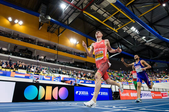 Jakob Asserson Ingebrigtsen of Norway celebrates when