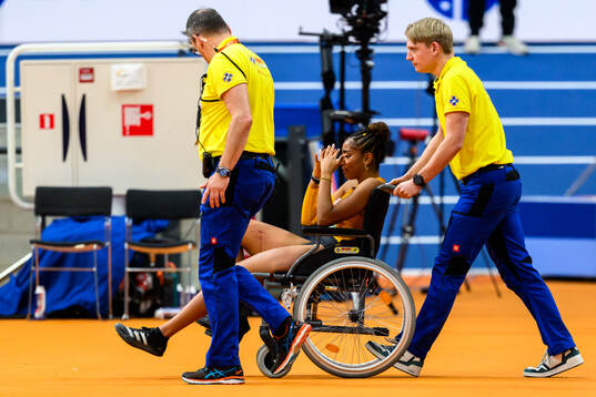 Mikaelle Assani of Germany in pain