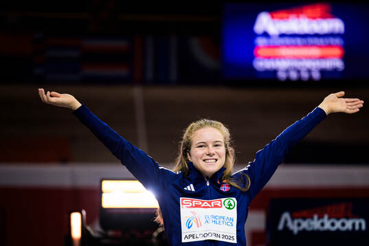 Henriette Jæger of Norway at the medal ceremony for