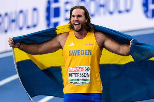 Wictor Petersson of Sweden celebrates