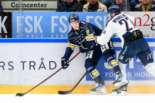 HV71s Hugo Pettersson och Linköpings William Worge Kreu