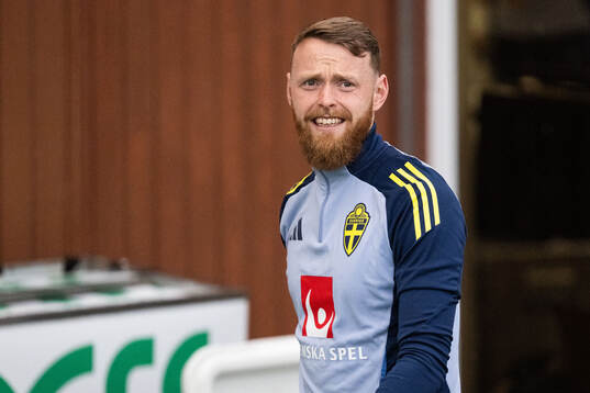Goalkeeper Viktor Johansson of the Swedish men's national