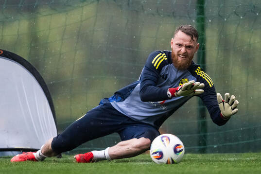 Goalkeeper Viktor Johansson of the Swedish men's national