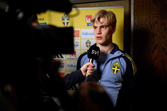 Lucas Bergvall of the Swedish men's national football team