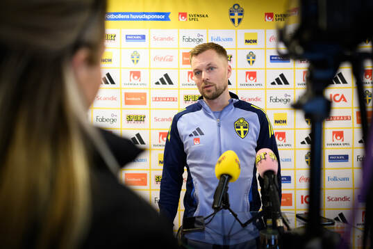 Assistant coach Sebastian Larsson of the Swedish men's