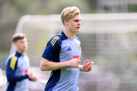 Lucas Bergvall of the Swedish men's national football team