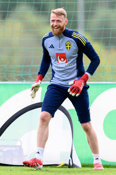 Goalkeeper Victor Johansson of the Swedish men's national