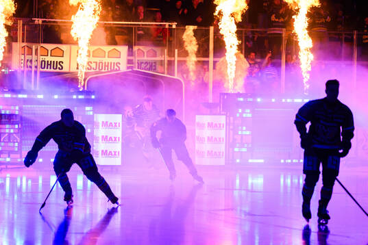 HV71s spelare åker in på isen