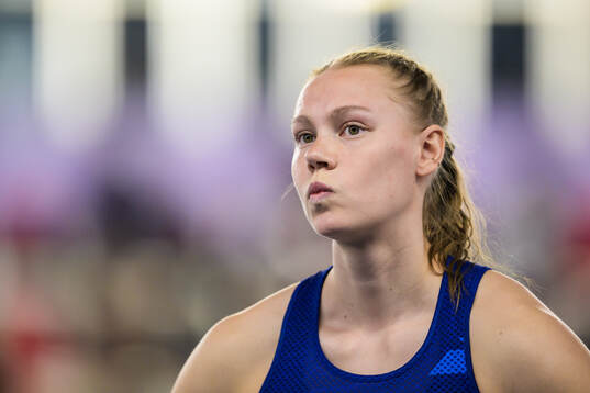 Saga Vanninen of Finland in women’s pentathlon high jump