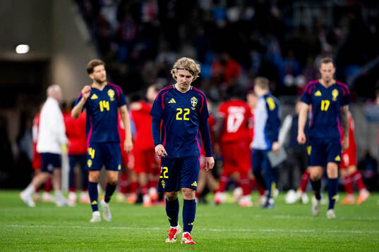 Sebastian Nanasi of Sweden looks dejected