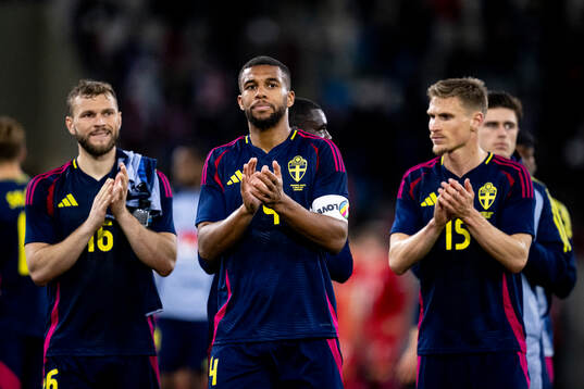 Jesper Karlström, Isak Hien and Carl Starfelt of Sweden