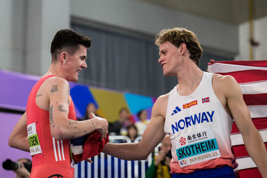 Jakob Asserson Ingebrigtsen of Norway and Sander Skotheim