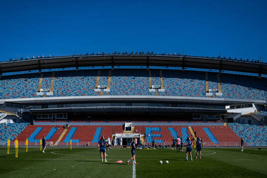 Players at Ullevi Arena