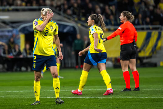 Jonna Andersson of Sweden looks dejected