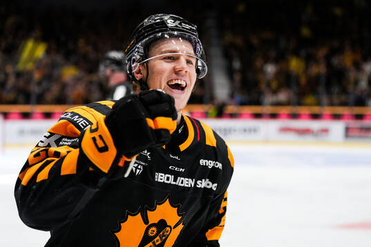 Skellefteås Michael Brandsegg-Nygård jublar