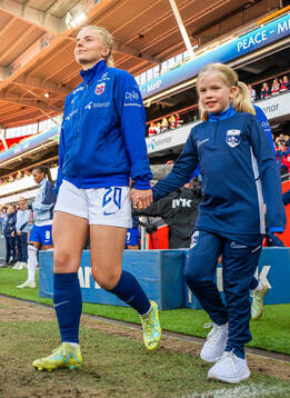 Emilie Woldvik of Norway enters the pitch