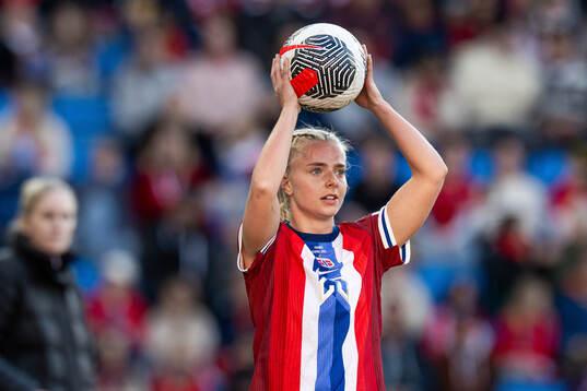 Emilie Woldvik of Norway takes a throw in