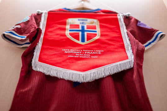 The pennant of Norway in the dressing room