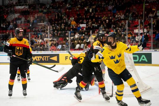 Mira Hallin of Sweden celebrates
