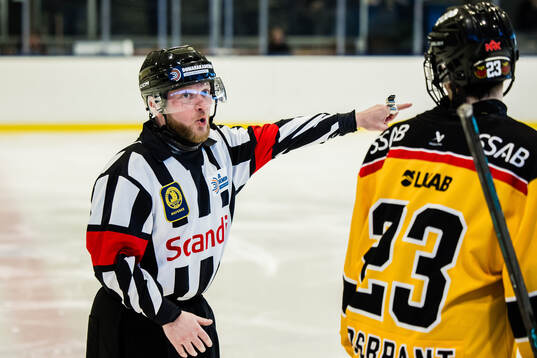 Huvuddomare Filip Bohm i aktion