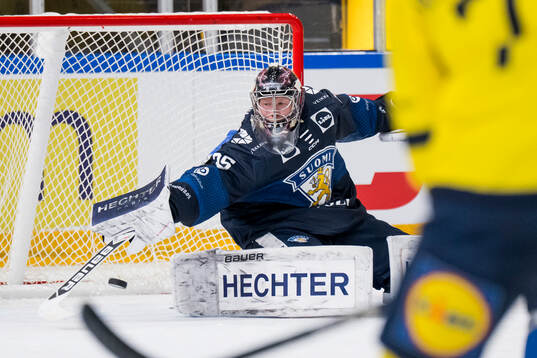 Goaltender Oskari Salminen of Finland