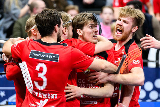 Storvretas Filip Eriksson jublar med lagkamrater
