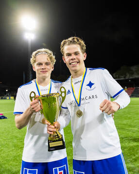 IFK Norrköpings Alfred Johansson och Arvid Lundmark med