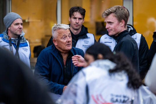 Coach Gjert Ingebrigtsen with Narve Gilje Nordås, of Norway