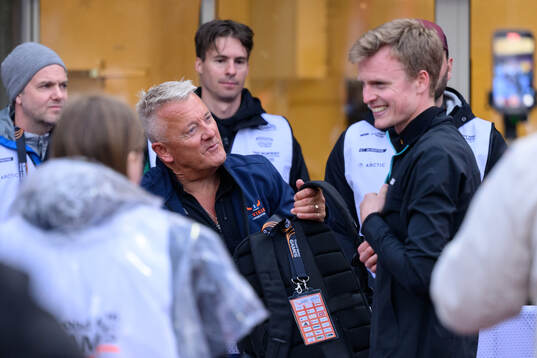 Coach Gjert Ingebrigtsen with Narve Gilje Nordås, of Norway